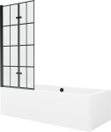 Vonia Mexen Cube su apdaila ir stiklo sienele, 180x80 cm + 80 cm (II)
