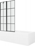 Vonia Mexen Cubik su apdaila ir stiklo sienele, 170x70 cm + 100 cm