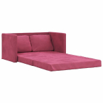 Grindų sofa-lova, 2-1, raudonojo vyno, 122x204x55cm, aksomas