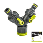 Čiaupo adapteris 3/4"-1/2" su vožtuvais Bradas LIME LINE