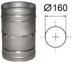 Dūmtraukio vamzdis su revizija Akvilon, L-250 mm, D-160 mm