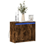 &Scaron;oninė spintelė su led, dūminio ąžuolo, 72x34x61cm, mediena