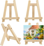 4 mažų molbertų rinkinys, stalo molbertas, medinis nuotraukų stovas, darbastalio tapybos meno kūrinių paroda, mini mediniai molbertai vestuvėms, gimtadieniui, vakarėliui (15 x 20 cm)