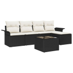 5 dalių sodo sofa rinkinys su pagalvėmis rudas poli ratanas