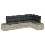 5 dalių sodo sofa setas su pagalvėlėmis &scaron;viesiai pilko poli ratanos