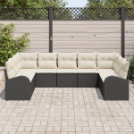 9 dalių sodo sofa komplektas su pagalvėlėmis juoda poli ratanas,2 vietų sodo sofa su sandėliu ir pagalvėlėmis juoda poli ratanas
