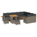 vidaXL Sodo Sofų Rinkinys su pagalve 12 pcs Pilka