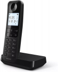 Philips D2701b Belaidis Stacionarus Telefonas 4.6" Vertikalus Mikrofonas Laisvų Rankų Skambinimas Iki 14 Valandų Optimizuota Antena Privatumo Nustatymai Juodas