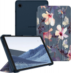 Fintie dėklas, skirtas samsung galaxy tab a9 8.7 colių 2023, itin plonas apsauginis dėklas su permatomu galiniu dangteliu, skirtas samsung tablet a9 8.7 sm-x110/x115/x117, žydintis hibiskas