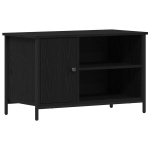 TV Stalas Juodas 80x40x50 cm I&scaron; inžinerinės medienos ir Plieno