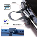 Usb-c Kampinis 90&deg; Kabelis 70mm, 65w Greitas Įkrovimas, Duomenų Perdavimas