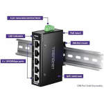 TRENDnet Mini pramoninis greitojo Ethernet jungiklis DIN-Rail su 5 prievadais, TI-ELC50, 5 prievadai 10/100 Mbps, IP30 korpusas, talpa