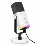 Fifine Am8 baltas studijinis mikrofonas Xlr/usb su Rgb