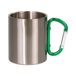 300 ml DIY pritaikomas nerūdijantis ne&scaron;iojamas puodelis su D-žiedo karabine rankena vandeniui, arbatai, kavai, skirtas lauko sportui, stovyklavimui, žygiams, namams