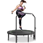52 colių sulankstomas mini fitneso batutas su rankena