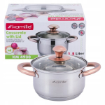 Puodas su dangčiu Kamille Induction Gas 1.5 l