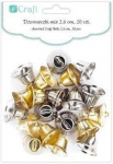 Varpeliai metaliniai Mix, 2.6 cm, 20 vnt.