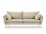 Keturvietė aksominė sofa Milo Casa Elio, smėlio/auksinės spalvos