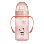 Mokomasis puodelis Canpol Babies EasyStart, Exotic Animals 240 ml, 35/208, pink