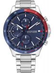 Vyri&scaron;kas laikrodis Tommy Hilfiger 1791718 Bank, sidabrinis/mėlynas