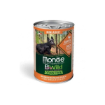 Monge Bwild Dog Mini Adult Chunkies Grain Free begrūdis &scaron;lapias maistas su Antiena, Moliūgais ir Cukinijomis 400g