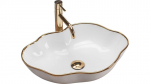 Praustuvas REA Pearl white/gold edge