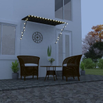 I&scaron;traukiama markizė su LED vidaXL, 250 x 150 cm, pilka