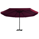 Lauko skėtis su aliuminio stulpu vidaXL, 500 cm, raudonas