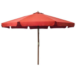 Lauko skėtis su mediniu stulpu vidaXL, terakota spalvos, 330cm