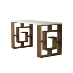 Ra&scaron;omasis stalas Maze, baltas/tamsiai rudas