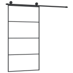 Stumdomos durys su įrangos rinkiniu, VidaXl, 102,5x205cm, ESG/aliuminis Juoda