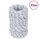 Valties virvė vidaXL, balta, 2mm, 25m