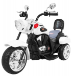 Vaiki&scaron;kas elektrinis motociklas NightBike Chopper, baltas