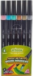 Cricco metaliniai teptukiniai markeriai, 6 spalvos