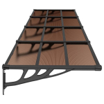 vidaXL Stogelis durims, juodos spalvos, 396x90cm, polikarbonatas