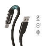 &bdquo;Crong Armor Link&ldquo; &ndash; USB-A&ndash;USB-C 60 W 3A pintas kabelis Maitinimo tiekimas greitas įkrovimas 25 cm (juodas)