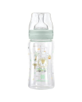 Stiklinis maitinimo buteliukas KikkaBoo Jungle King, žalias, 3+ mėn, 240 ml