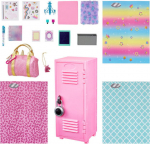 Mokyklinė spintelė su priedais Real Littles Locker, rožinė