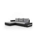 Kairinė kampinė sofa Eltap Ottavio, pilkas/juodas