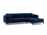 Kampinė sofa Luis 5, mėlyna/juoda
