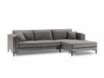 Kampinė sofa Luis 5, &scaron;viesiai pilka/juoda