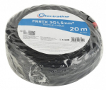 Tekstilinis kabelis frrtx 3g1.5mm 20m juodas 16814