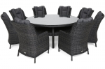Lauko baldų komplektas Bristol Round Elegant 180 cm, 8+1, pilkas