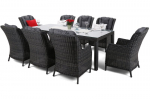 Lauko baldų komplektas Bristol 230 cm, 8+1, tamsiai pilkas