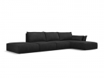De&scaron;ininė kampinė sofa Vanda, 5 sėdimos vietos, tamsiai pilka