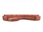 Panoraminė de&scaron;ininė sofa Vanda, 8 sėdimos vietos, raudona