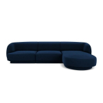 Aksominė de&scaron;ininė kampinė sofa Micadoni Miley, 259 x 155 x 74, mėlyna