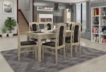 Valgomojo komplektas ADRK Furniture Rodos 53, smėlio/pilkas