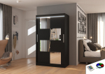 Spinta ADRK Furniture su LED ap&scaron;vietimu Lugano 120, juoda