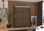 Spinta ADRK Furniture su LED ap&scaron;vietimu Denver 150, tamsiai ruda